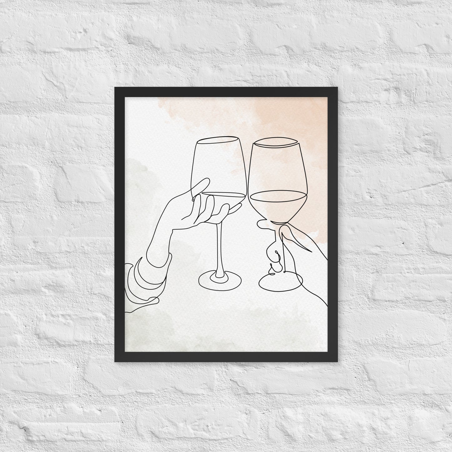 Line Art Toast | Wood Framed Print - Blisscotto