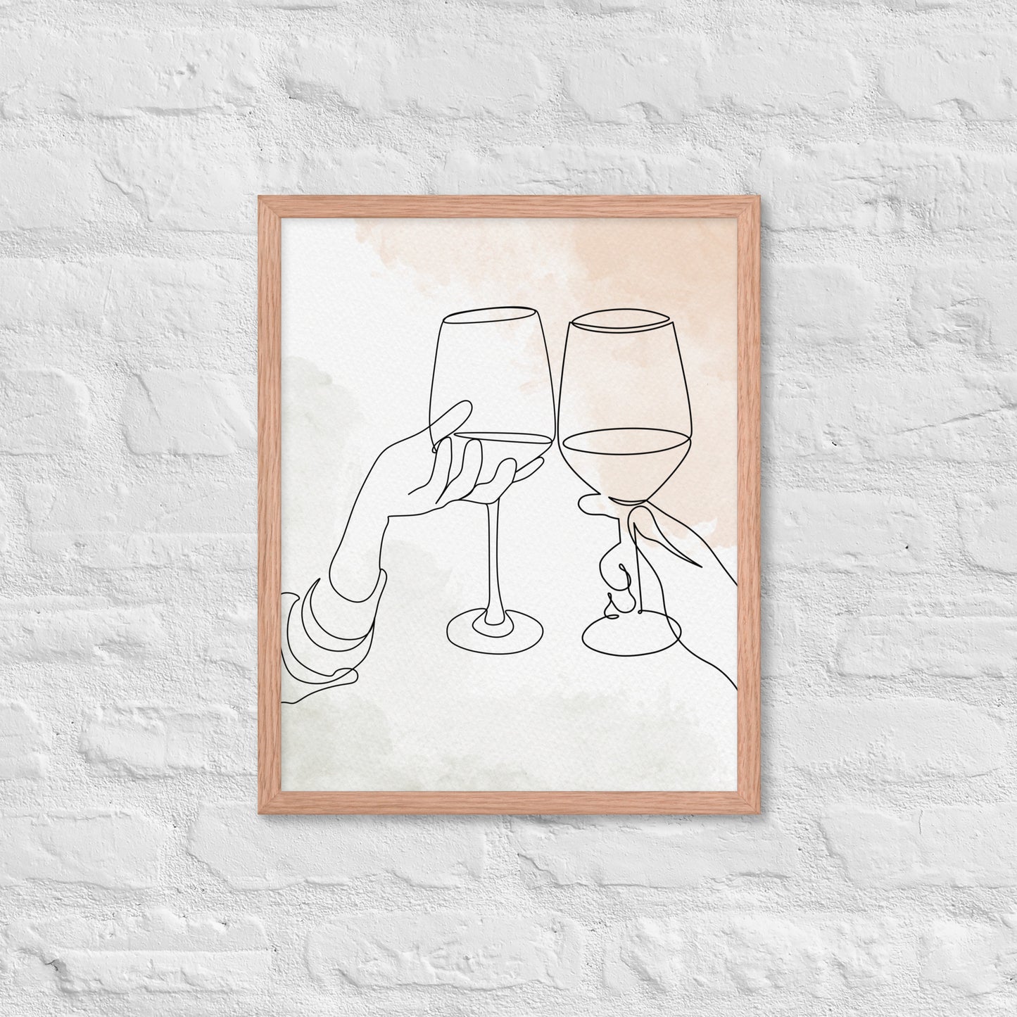 Line Art Toast | Wood Framed Print - Blisscotto
