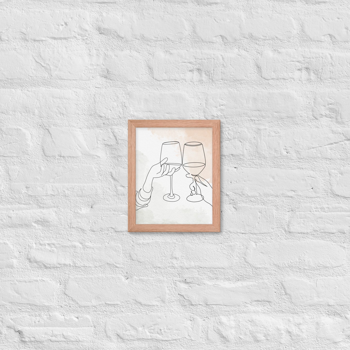 Line Art Toast | Wood Framed Print - Blisscotto