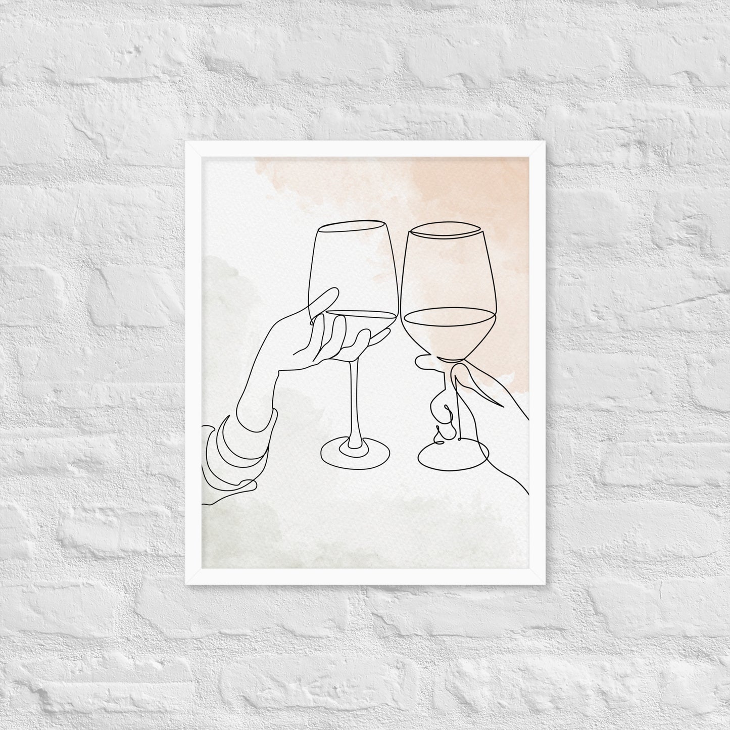 Line Art Toast | Wood Framed Print - Blisscotto