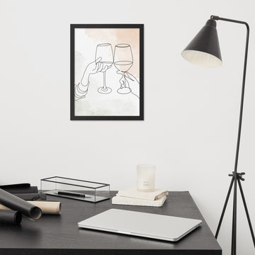 Line Art Toast | Wood Framed Print - Blisscotto