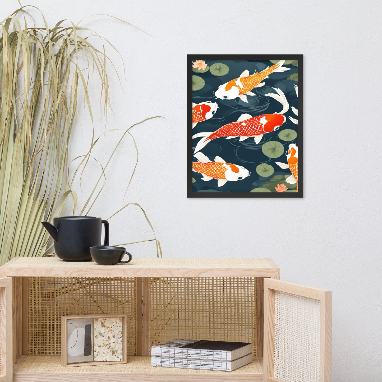 Koi Fish Serenity | Wood Framed Print - Blisscotto