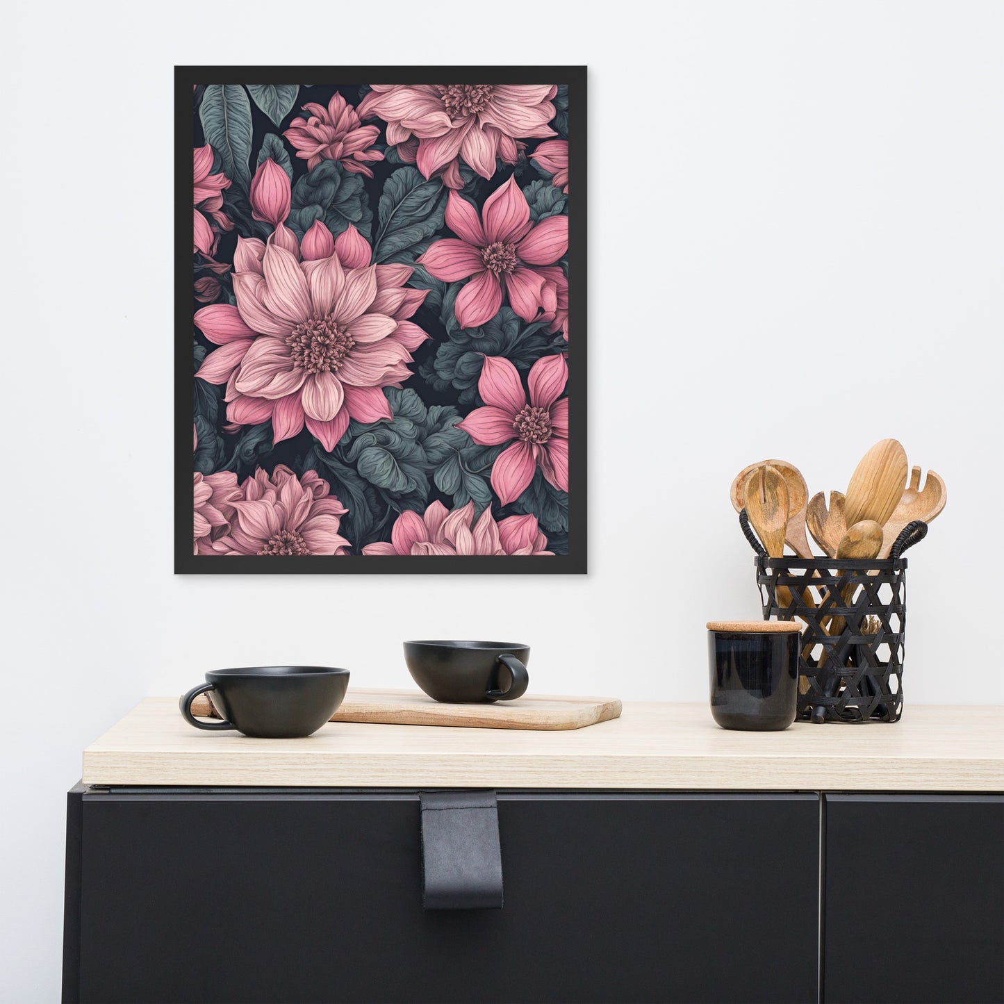 Pink Botanics | Wood Framed Print - Blisscotto