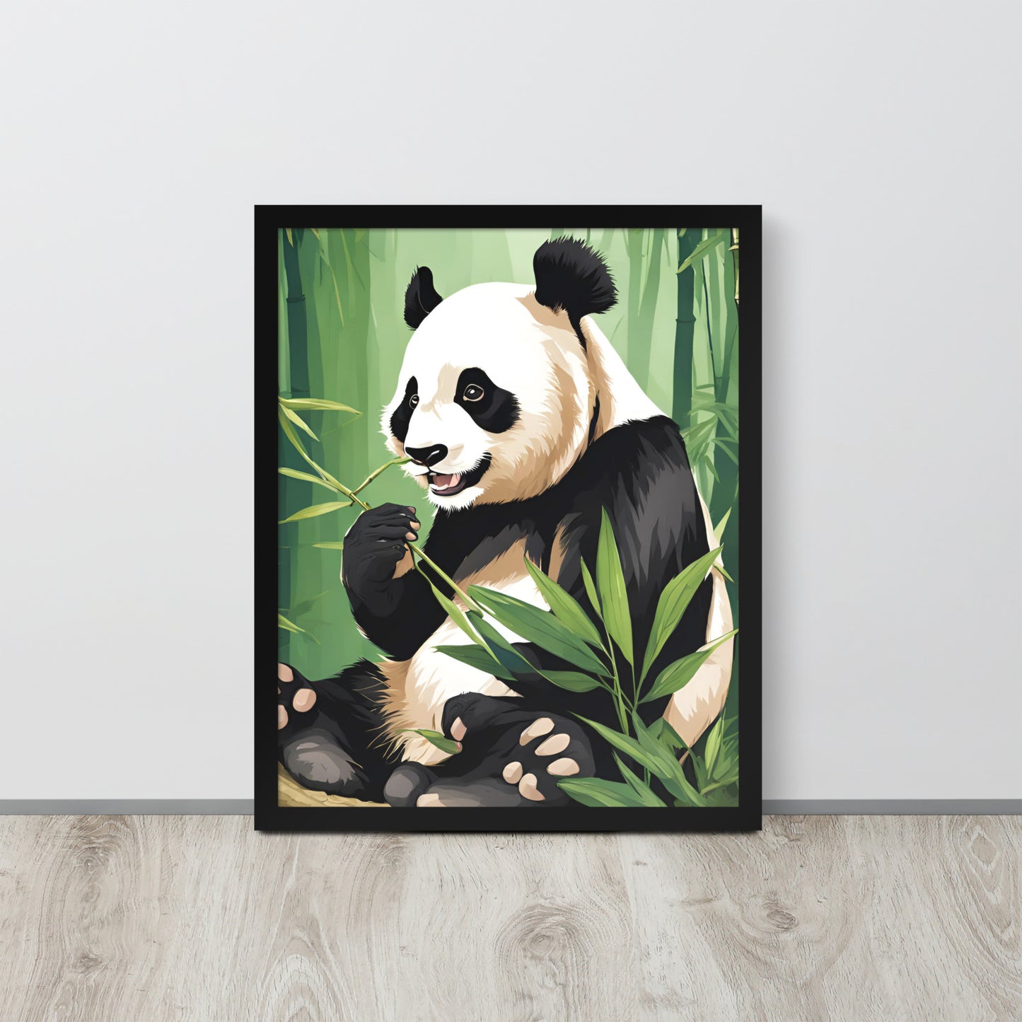 Happy Panda | Wood Framed Print - Blisscotto