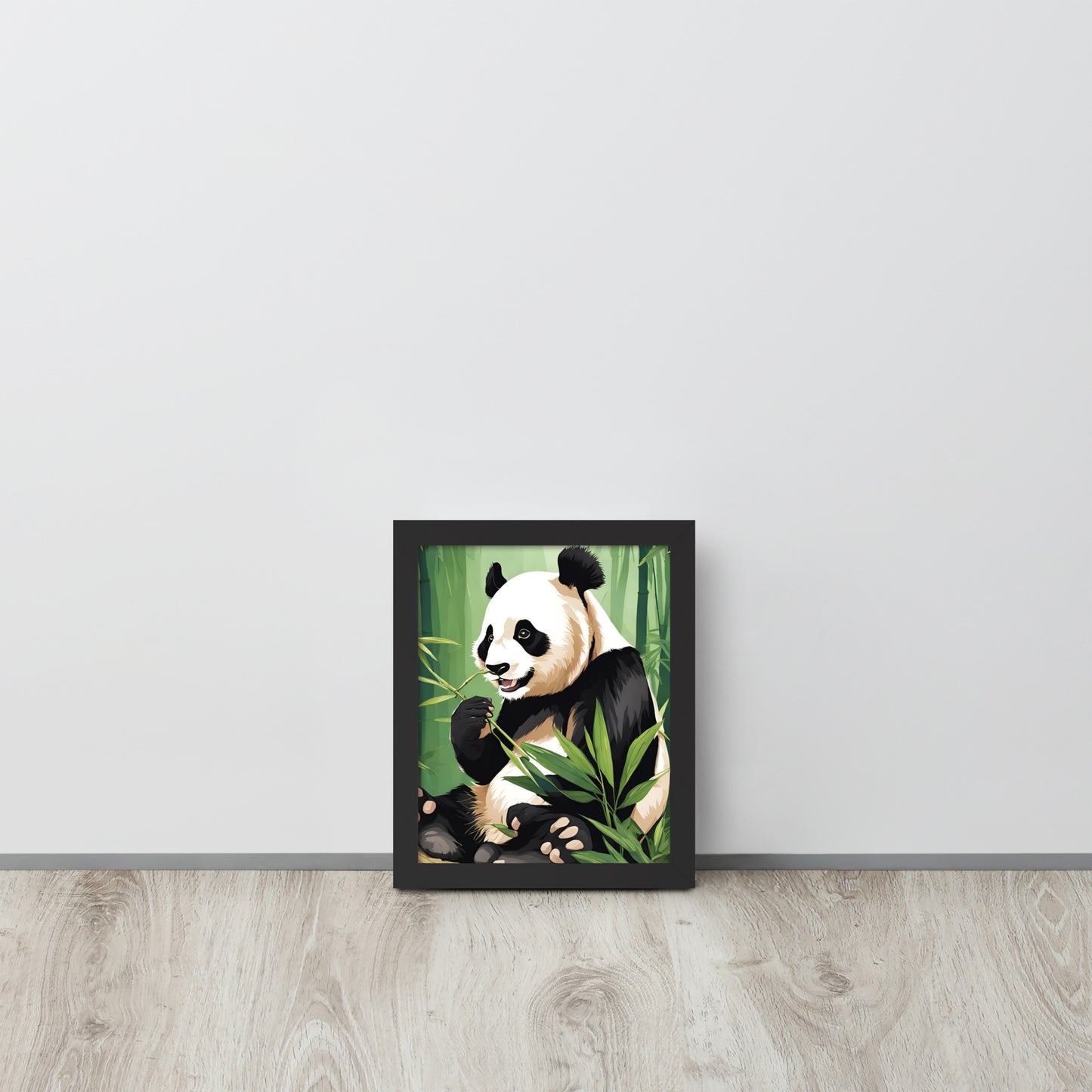 Happy Panda | Wood Framed Print - Blisscotto