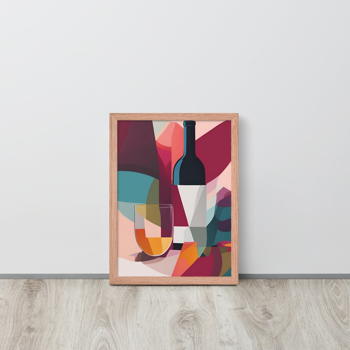 Abstract Red Wine Moment | Wood Framed Print - Blisscotto