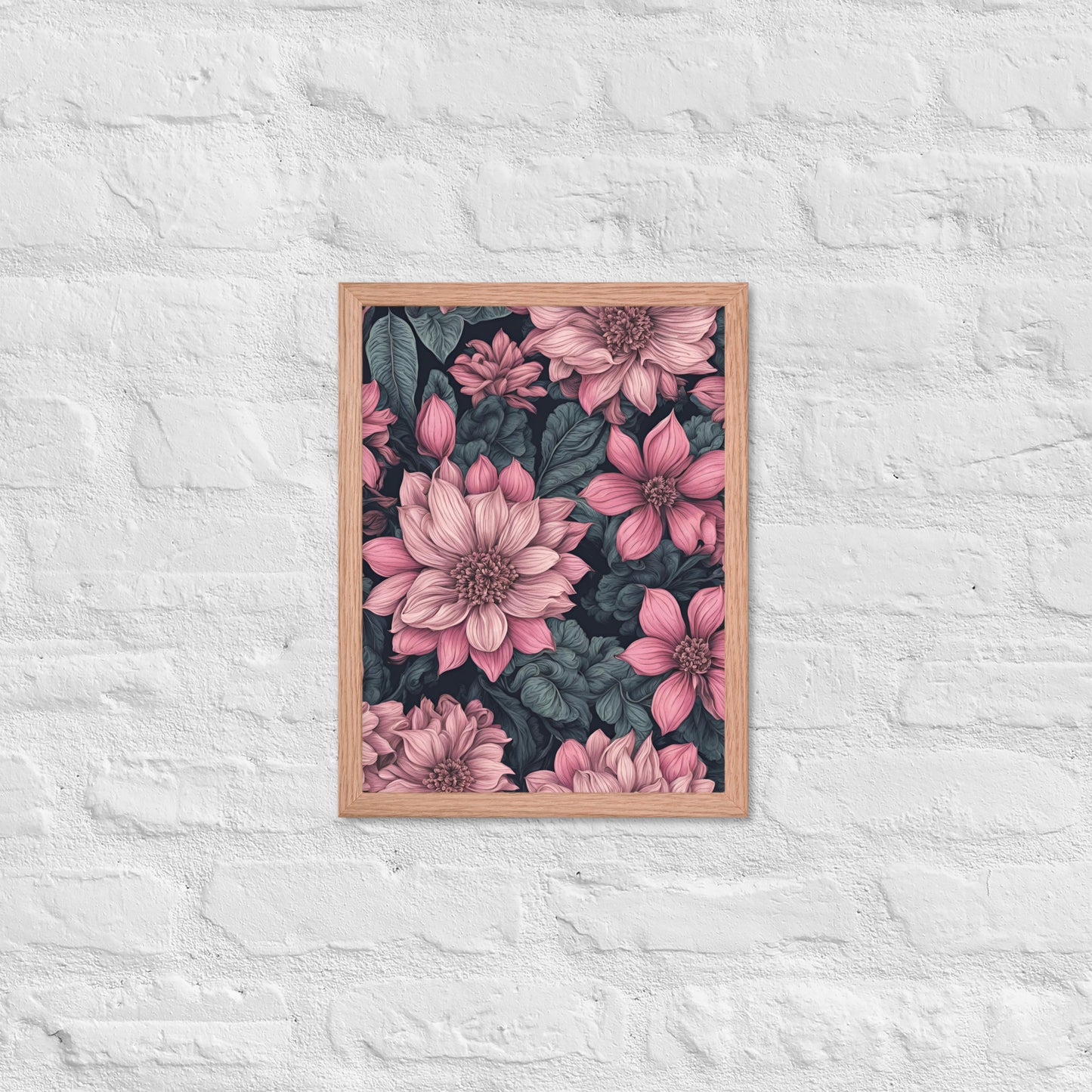 Pink Botanics | Wood Framed Print - Blisscotto