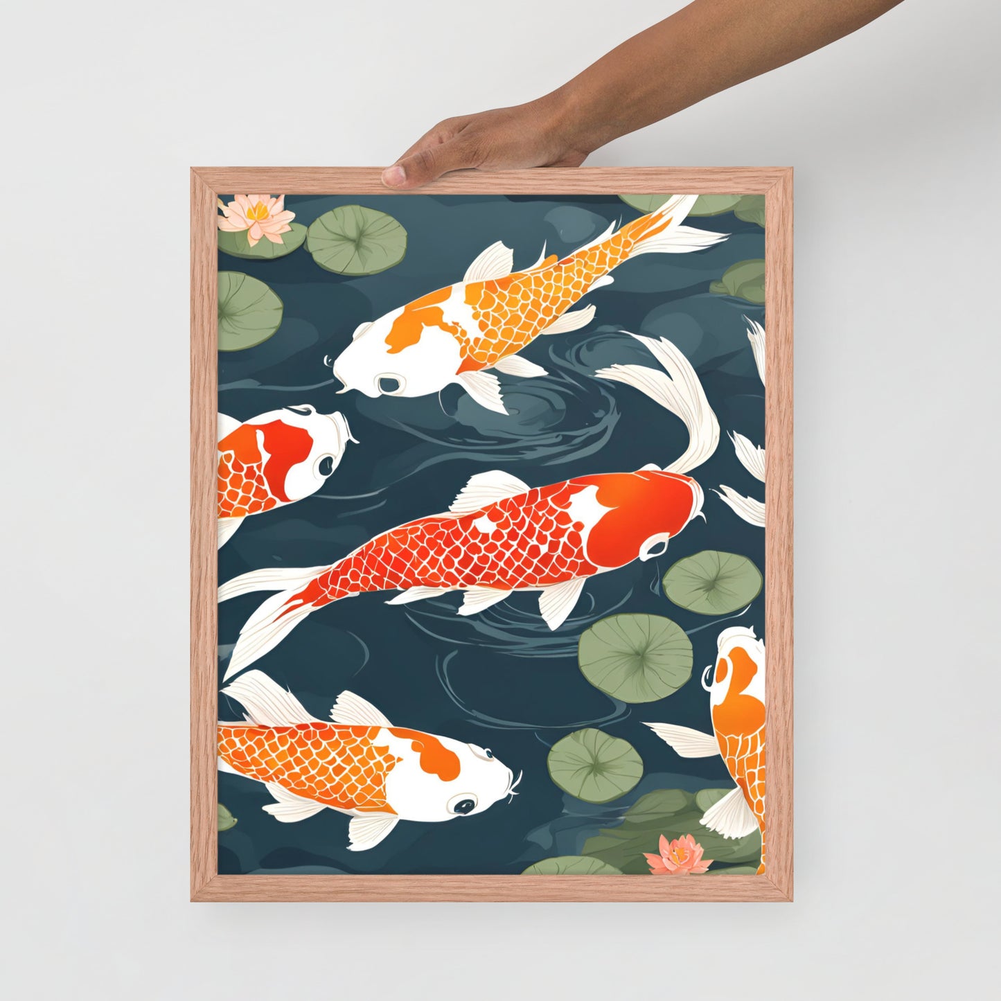 Koi Fish Serenity | Wood Framed Print - Blisscotto