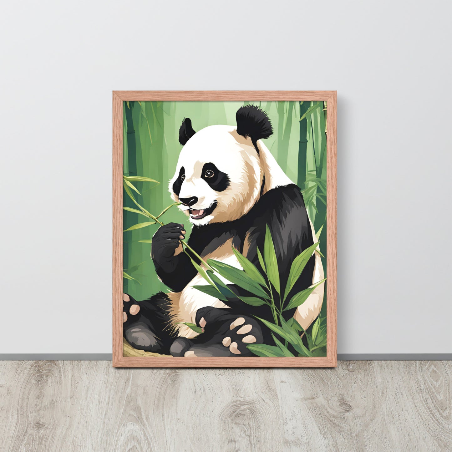 Happy Panda | Wood Framed Print - Blisscotto