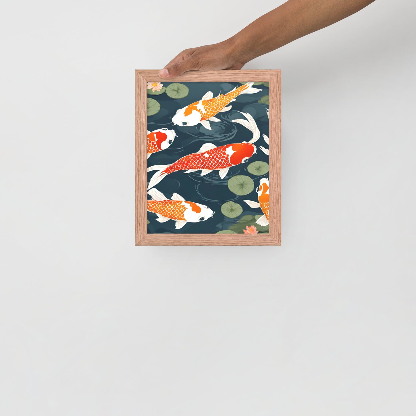 Koi Fish Serenity | Wood Framed Print - Blisscotto