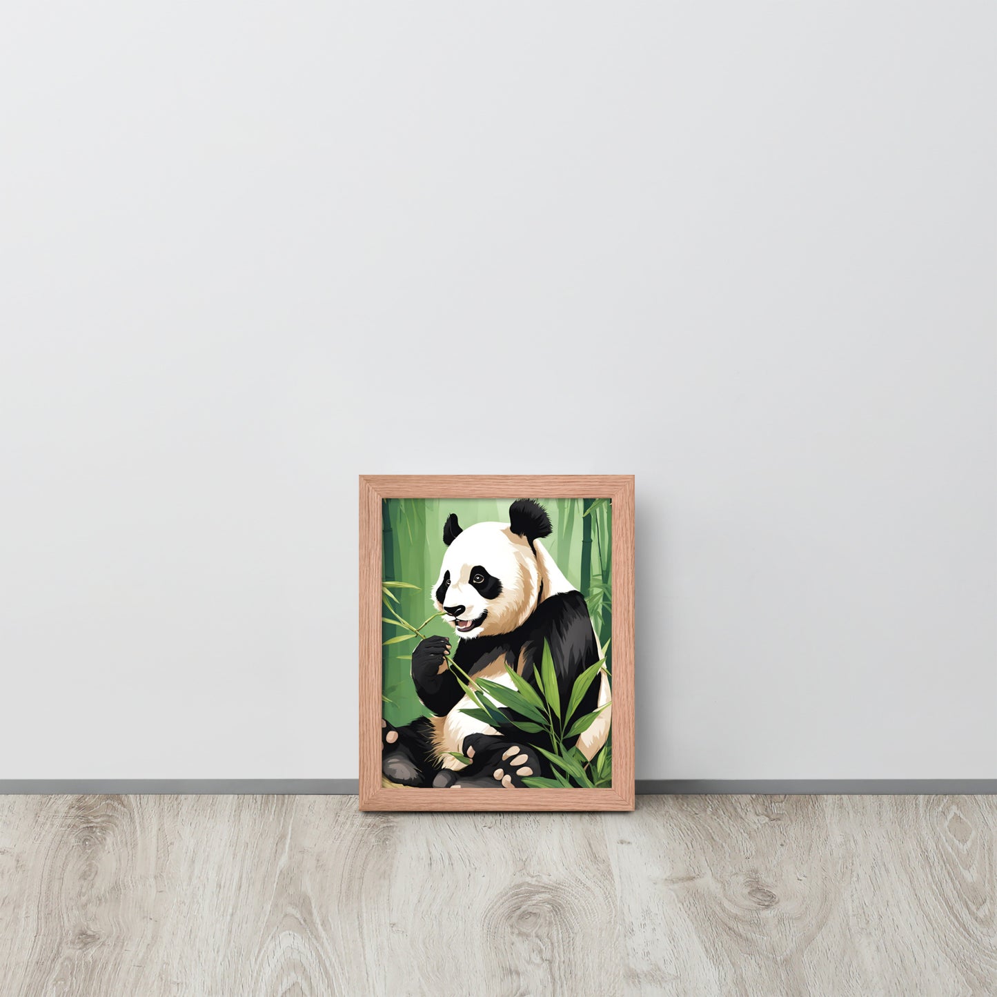 Happy Panda | Wood Framed Print - Blisscotto