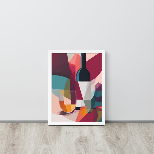 Abstract Red Wine Moment | Wood Framed Print - Blisscotto