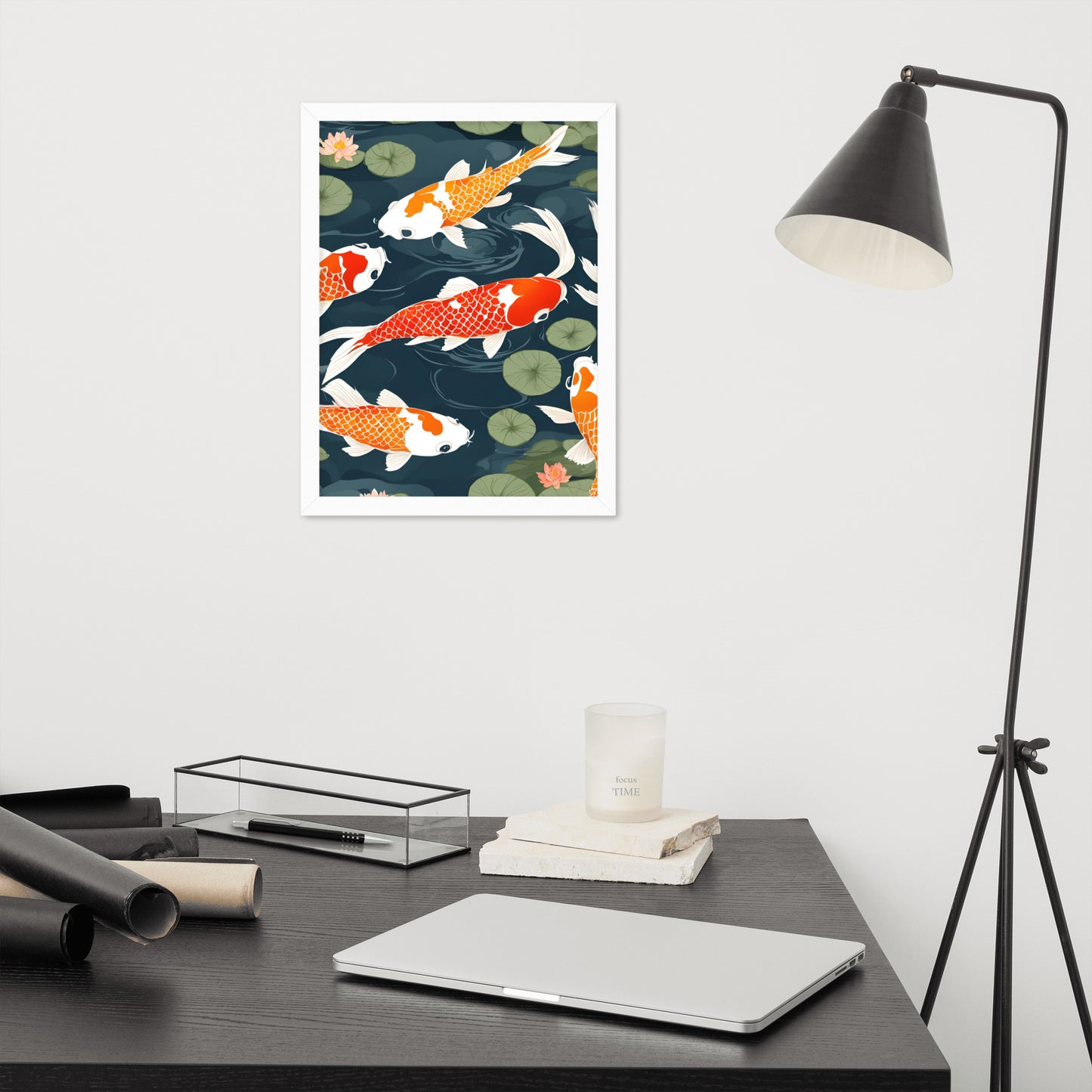 Koi Fish Serenity | Wood Framed Print - Blisscotto