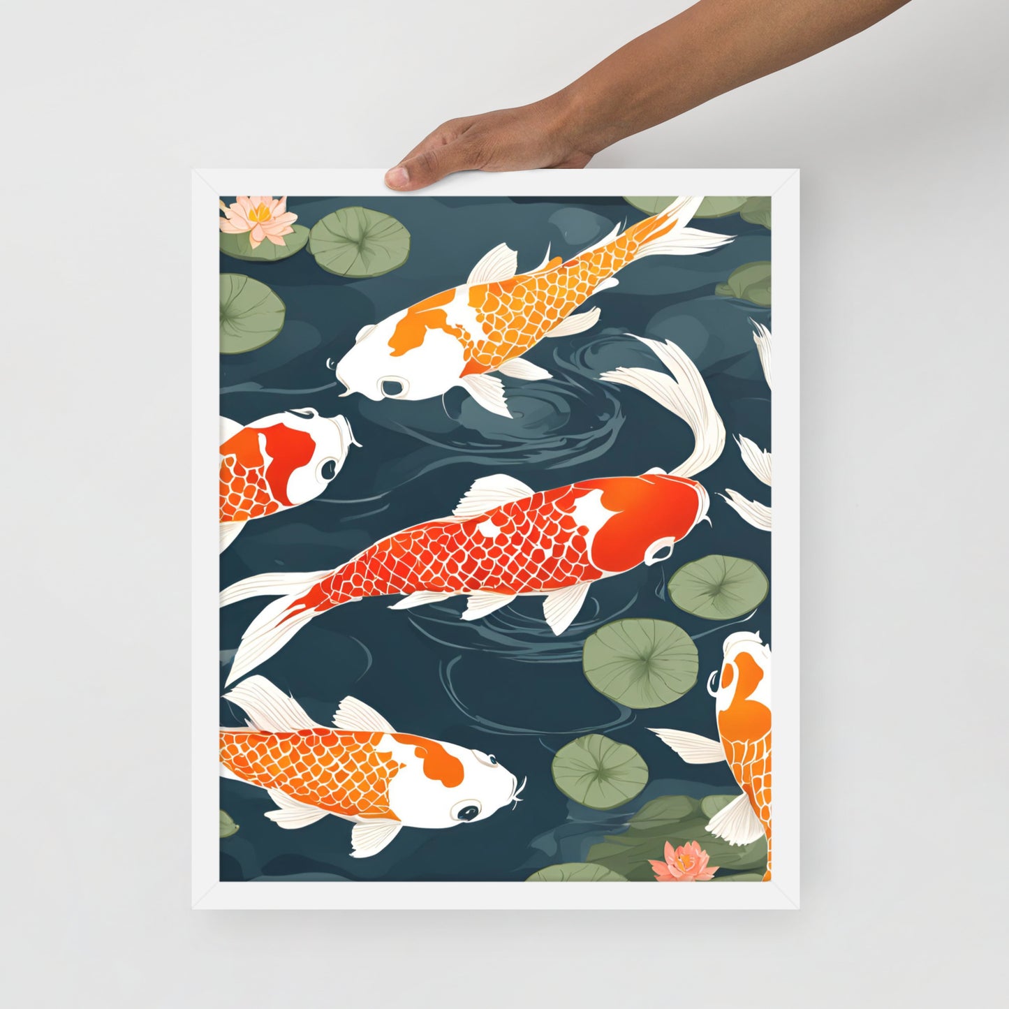 Koi Fish Serenity | Wood Framed Print - Blisscotto