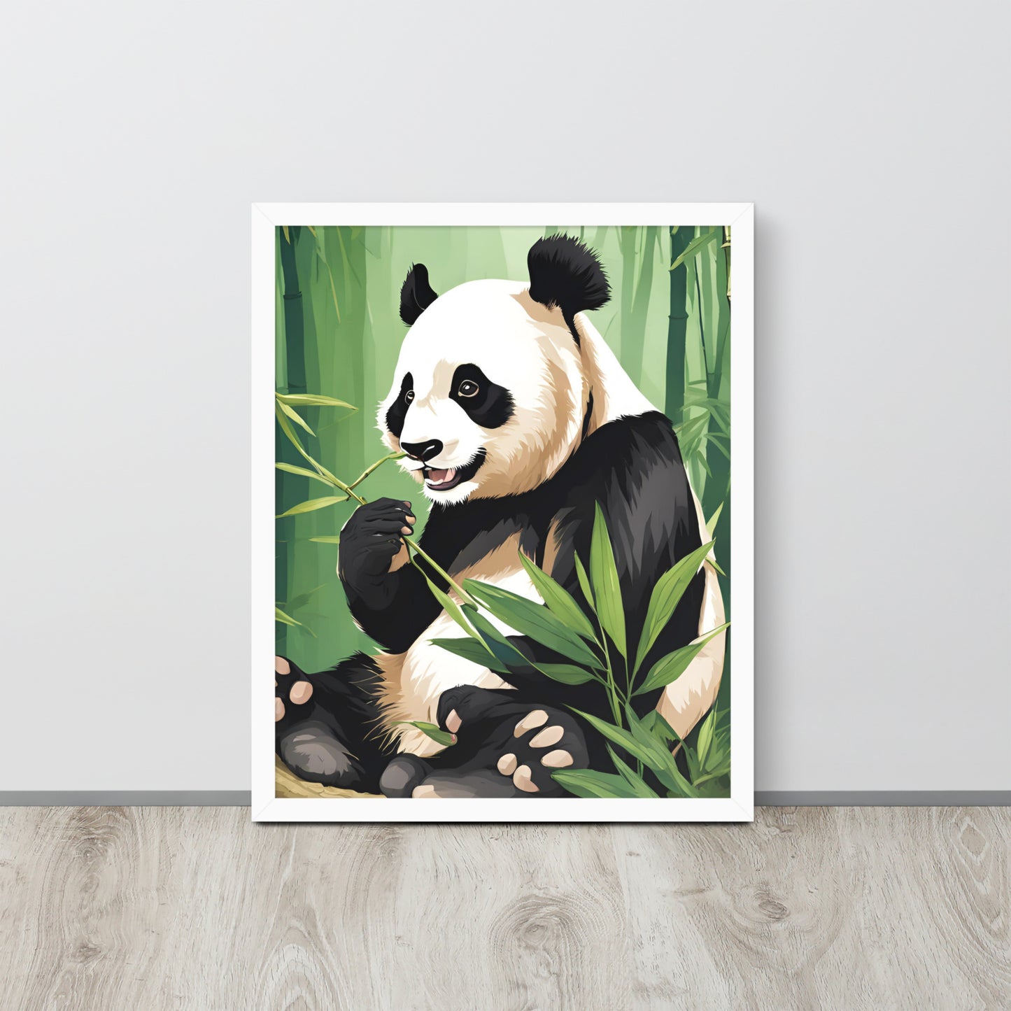 Happy Panda | Wood Framed Print - Blisscotto