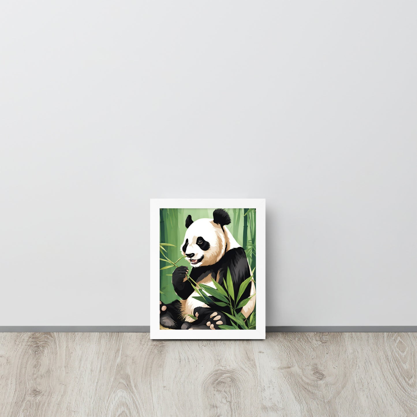 Happy Panda | Wood Framed Print - Blisscotto